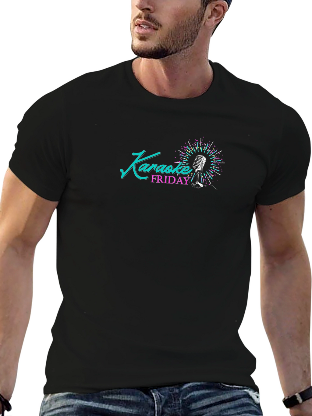 Karaoke Friday Black T-Shirt
