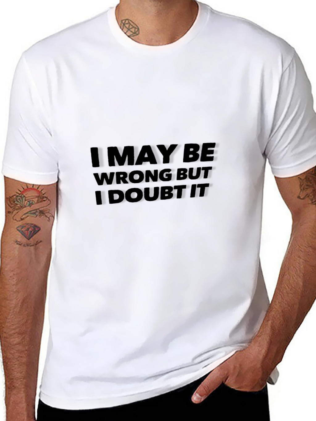 Humorous I May Be Wrong Mens Black T-Shirt