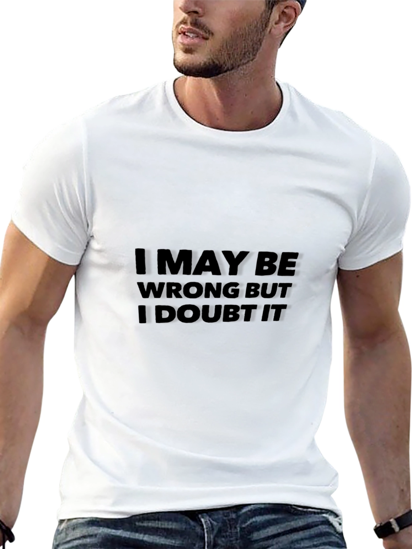Humorous I May Be Wrong Mens Black T-Shirt