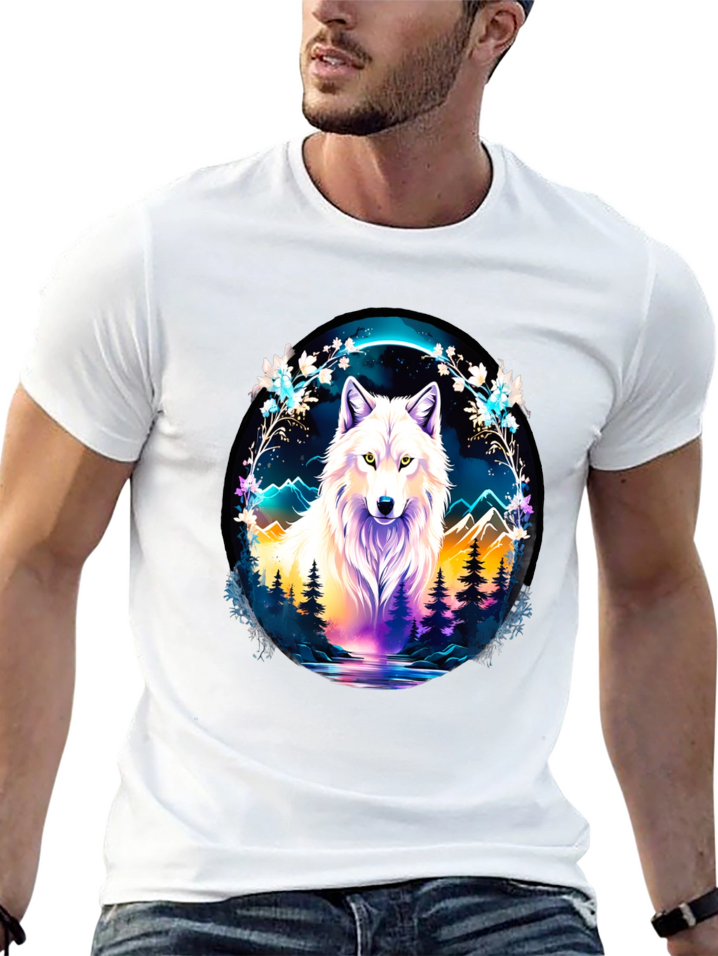 Wolf in Wilderness Graphic T-Shirt