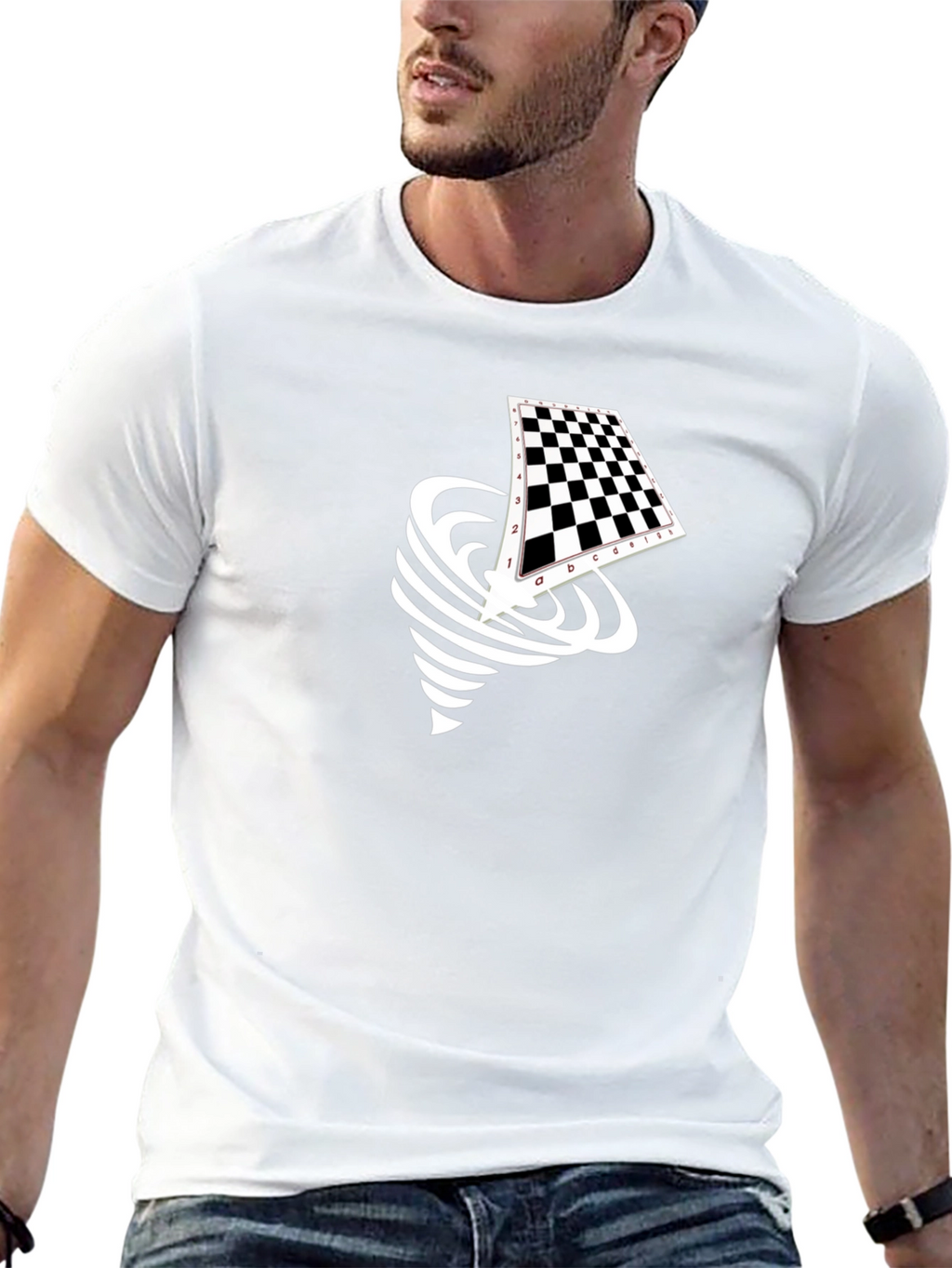 Chessboard Tornado Black Graphic Tee