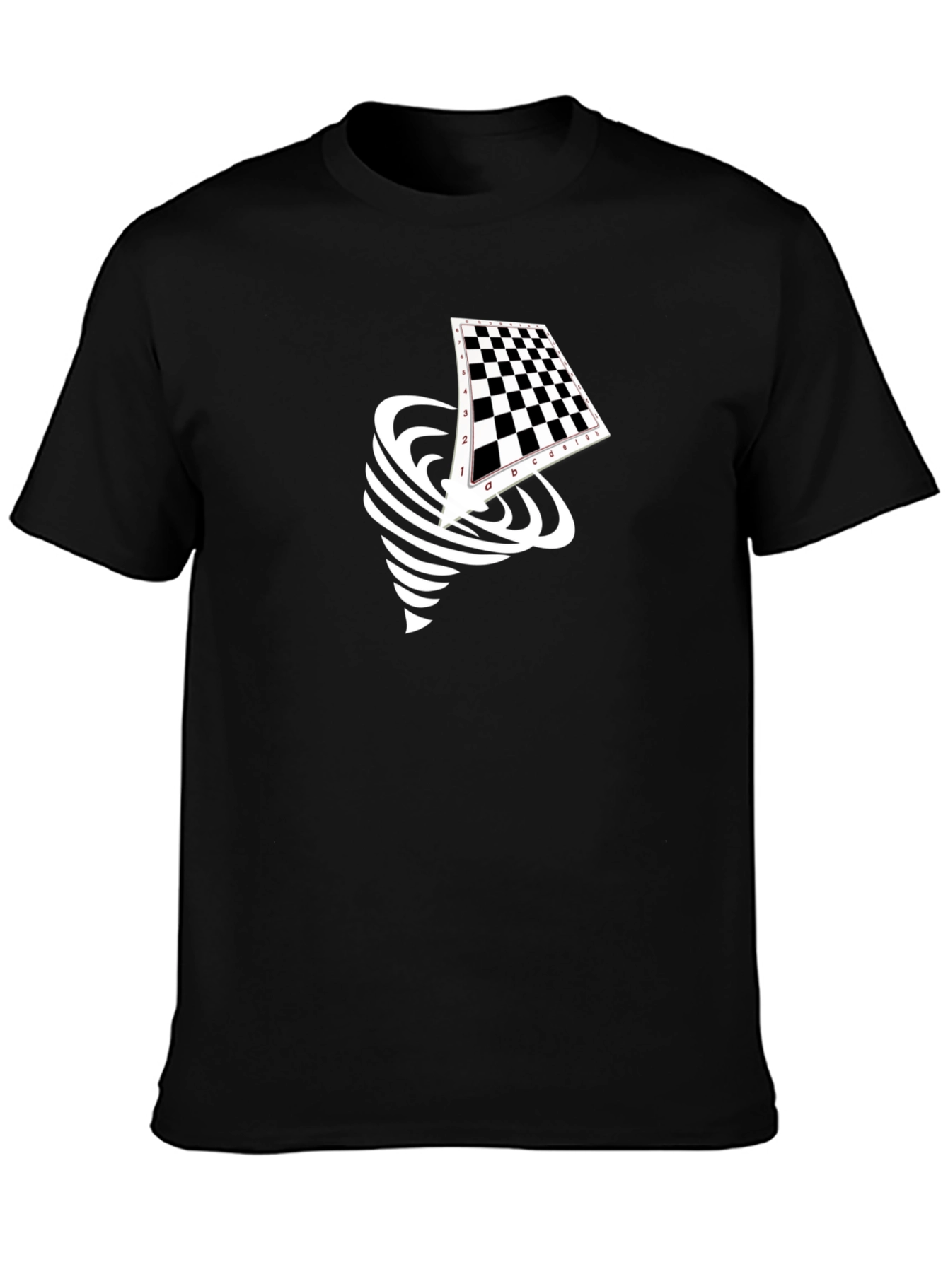 Chessboard Tornado Black Graphic Tee