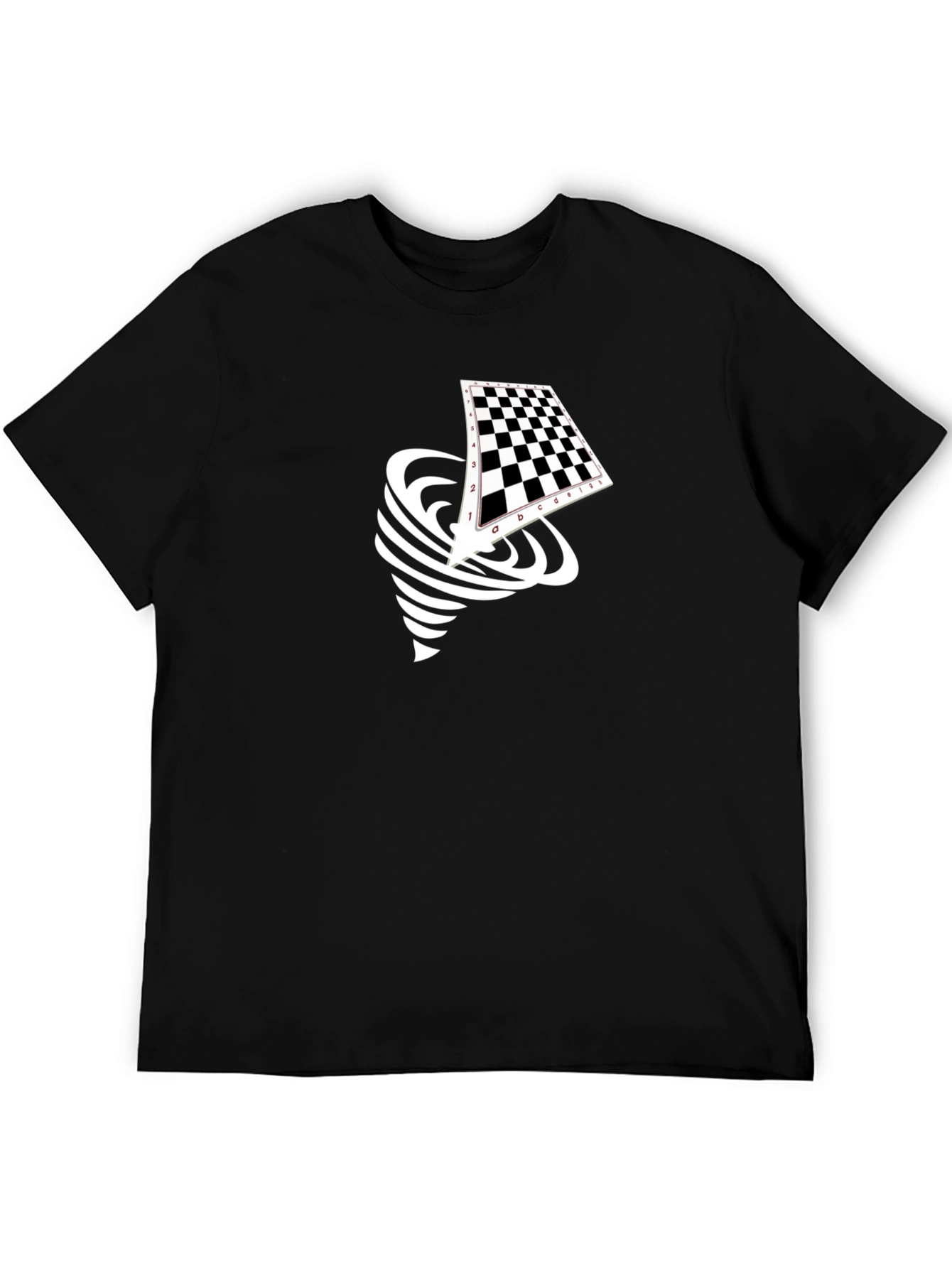 Chessboard Tornado Black Graphic Tee