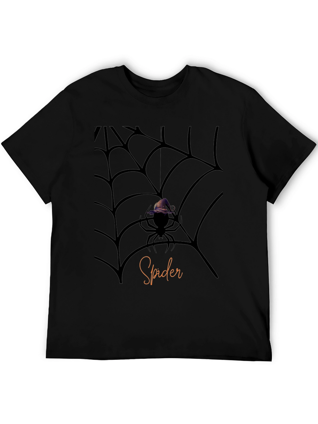 Halloween Spider Web Graphic Tee - Mens Black T-Shirt