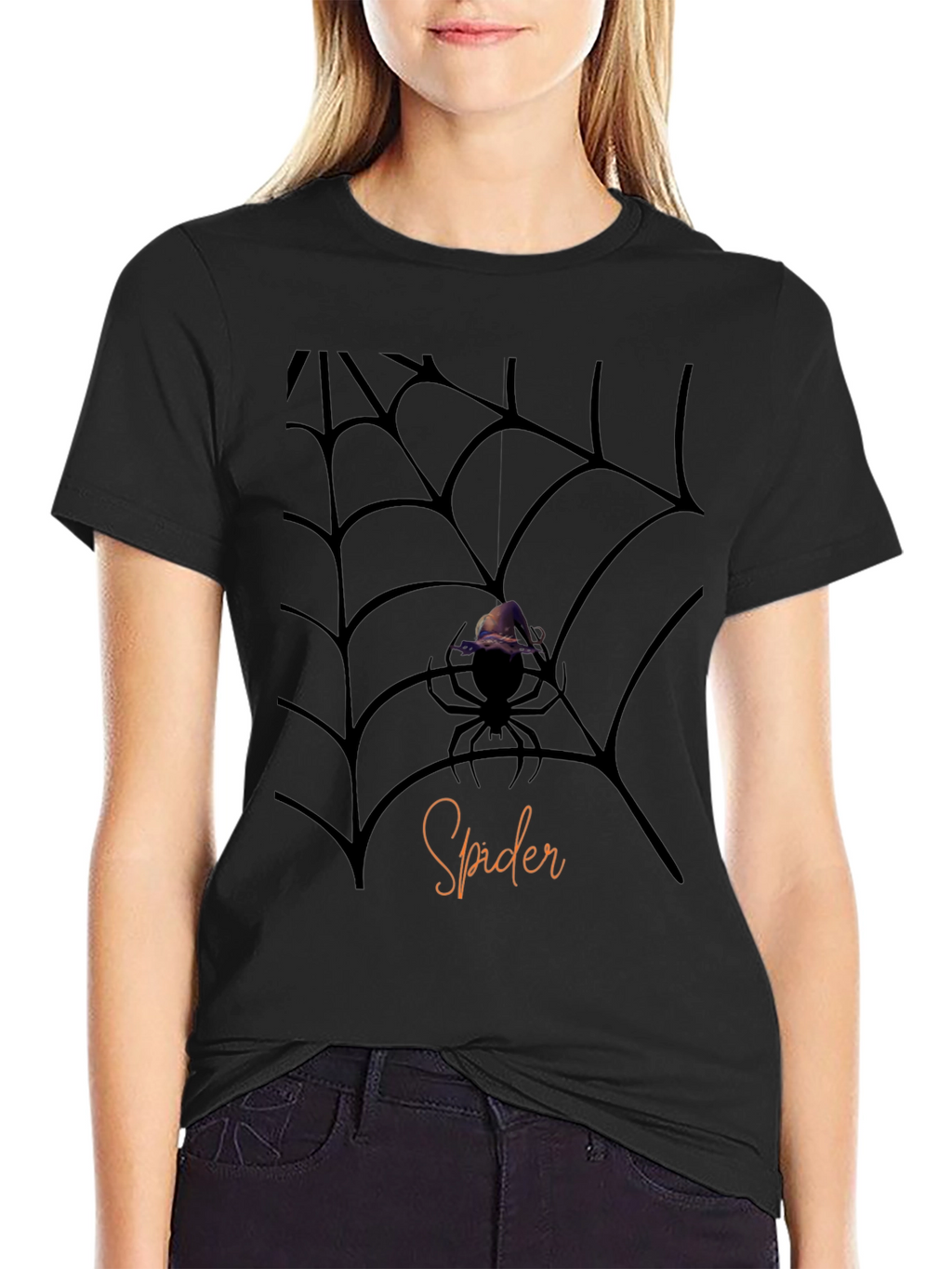 Halloween Spider Web Graphic Tee - Mens Black T-Shirt