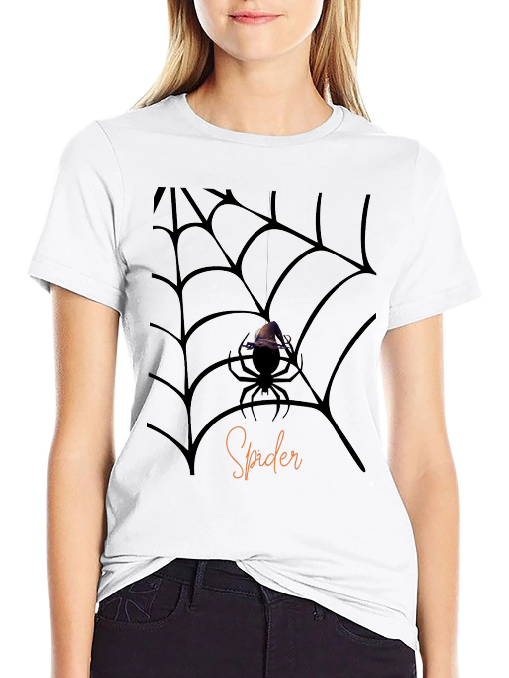 Halloween Spider Web Graphic Tee - Mens Black T-Shirt