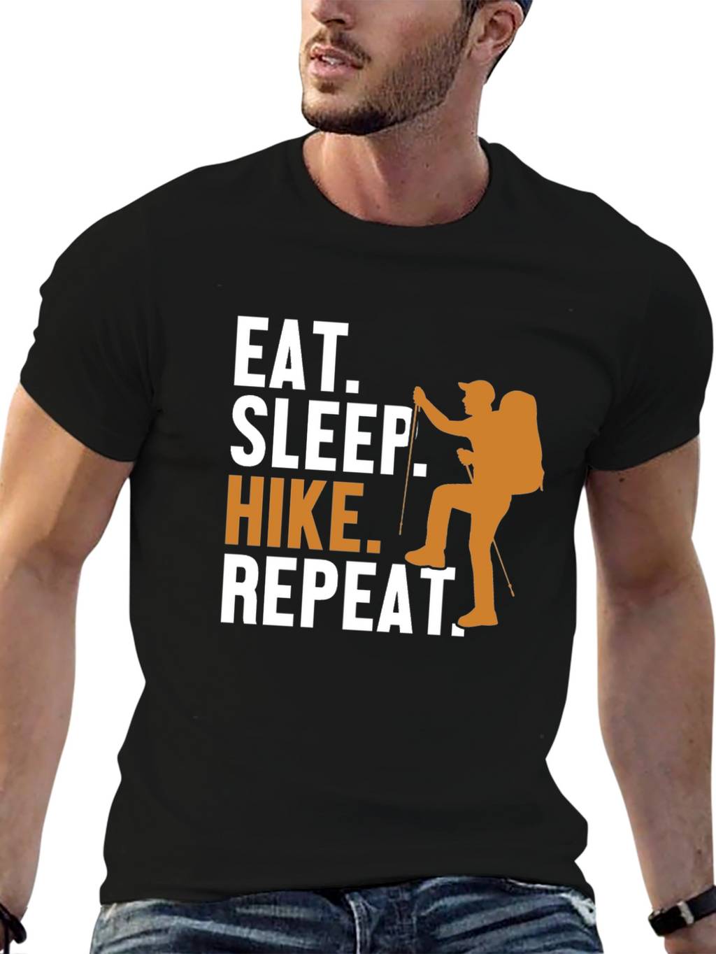 Eat Sleep Hike Repeat Black T-Shirt
