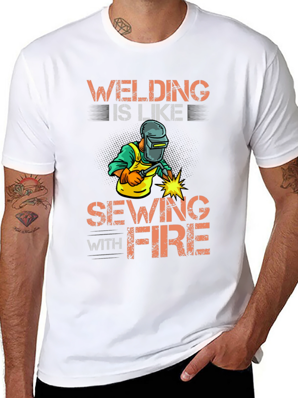 Welding Is Like Sewing With Fire Graphic Tee