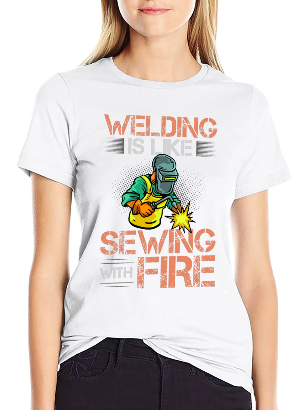 Welding Is Like Sewing With Fire Graphic Tee
