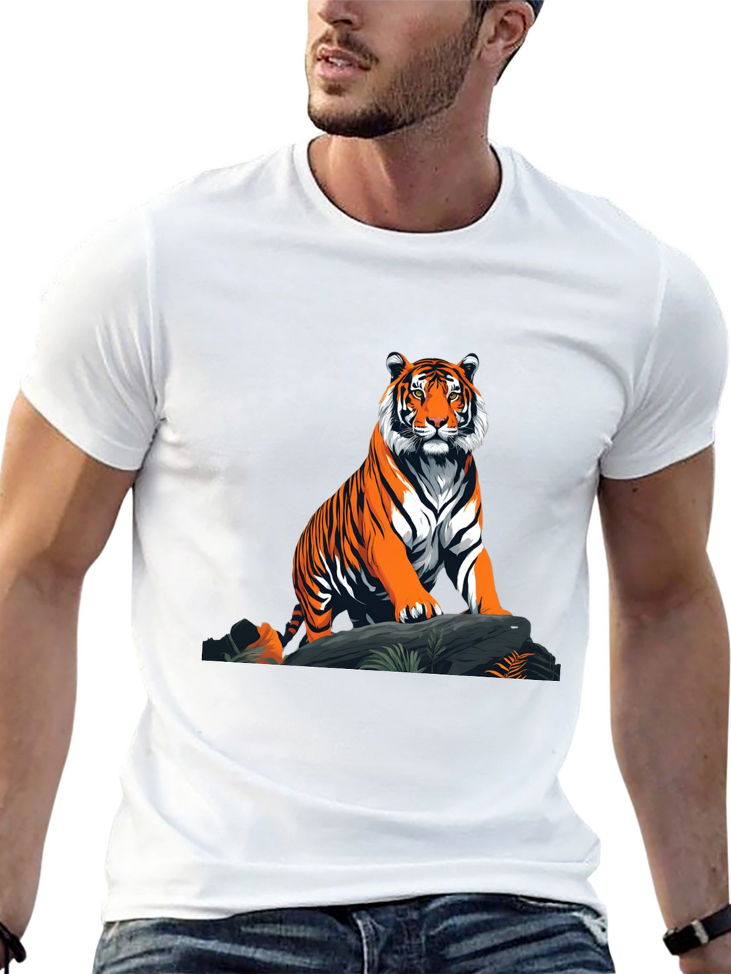 Tiger Graphic T-Shirt - Bold Animal Print Tee