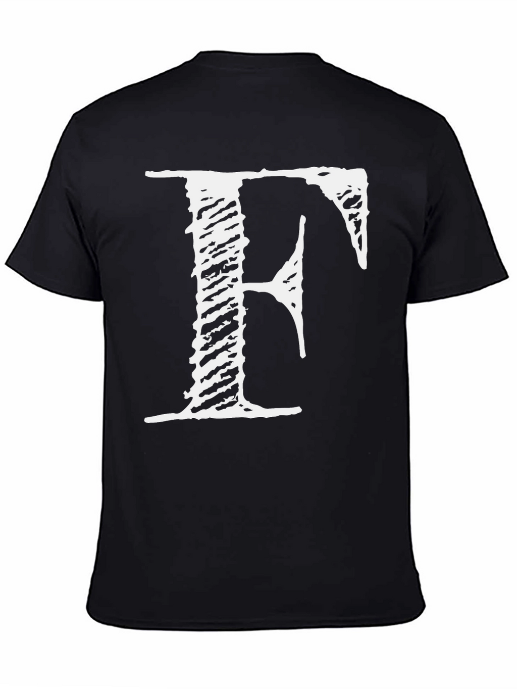 Mens Black T-Shirt with White F Graphic