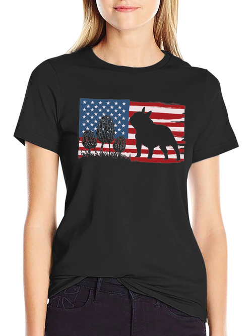American Flag French Bulldog T-Shirt