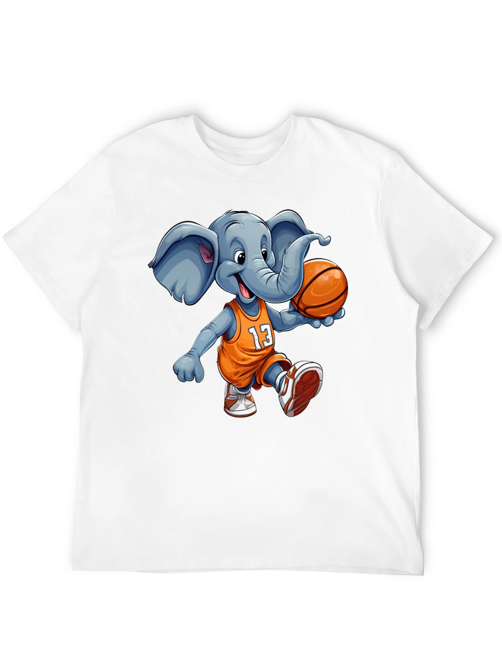 Elephant Basketball T-Shirt - Funny Animal Graphic Tee