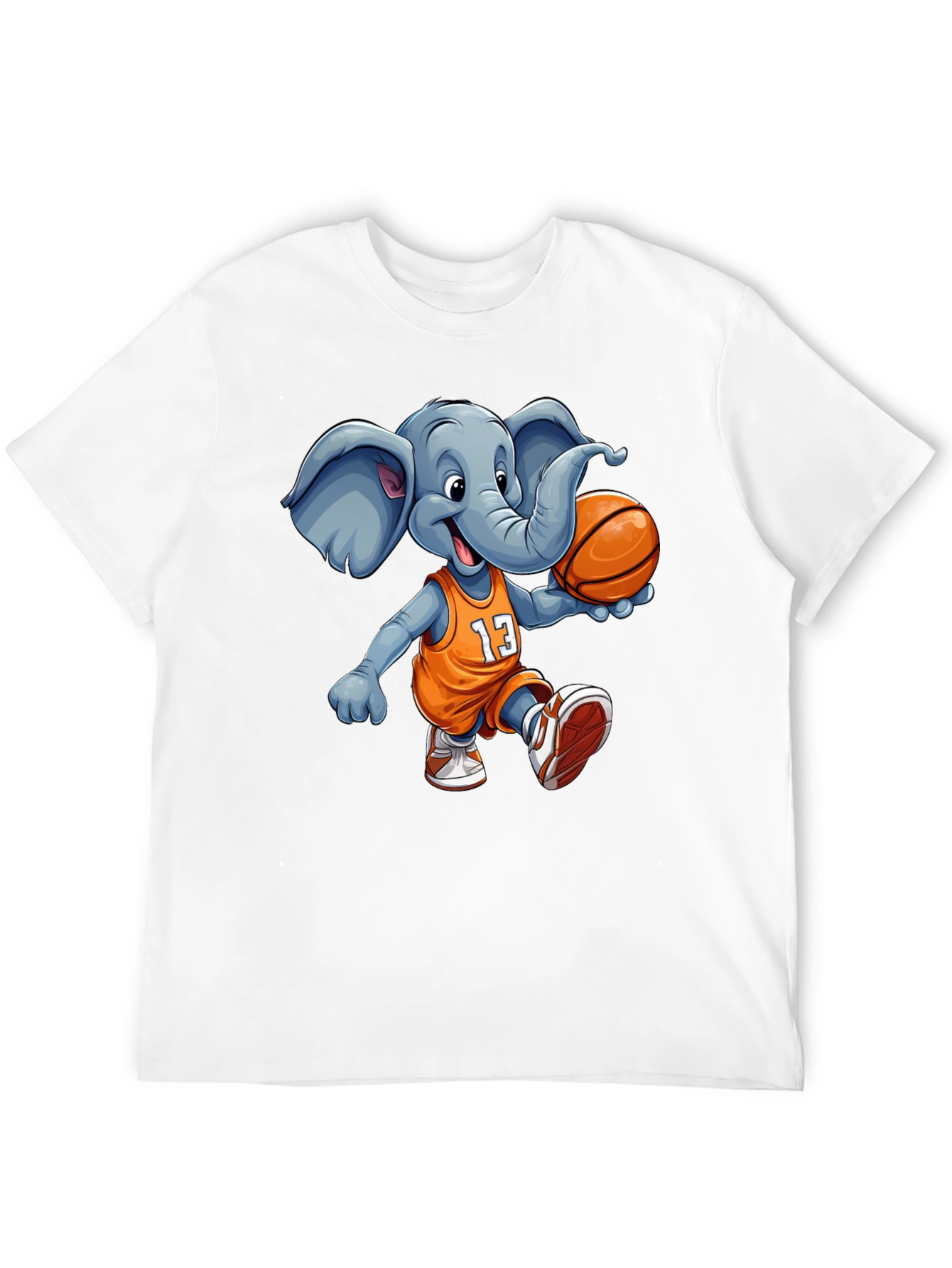 Elephant Basketball T-Shirt - Funny Animal Graphic Tee