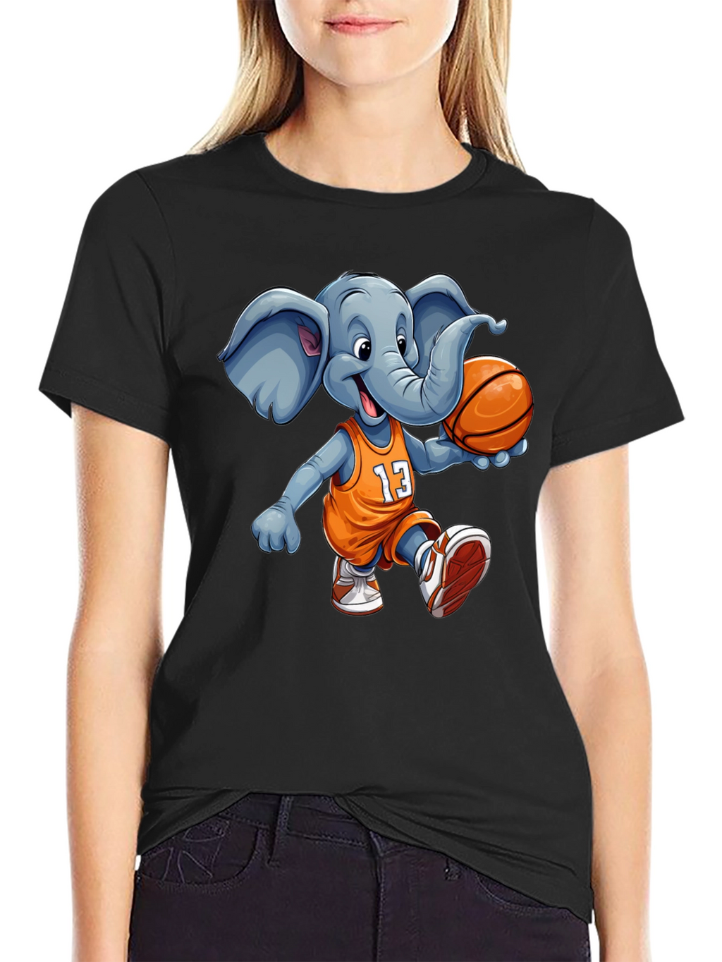 Elephant Basketball T-Shirt - Funny Animal Graphic Tee