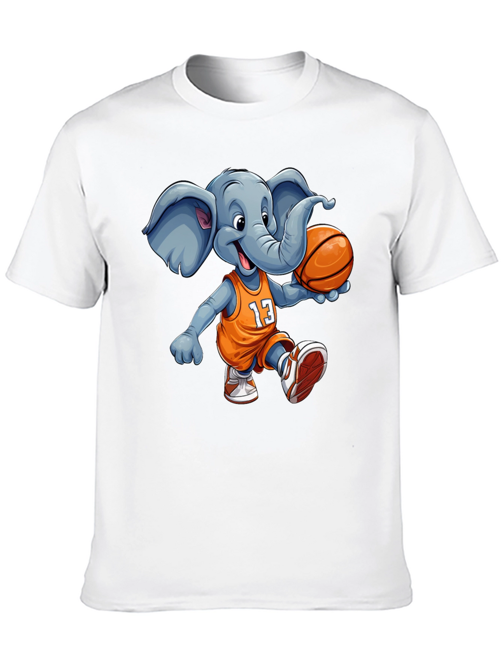 Elephant Basketball T-Shirt - Funny Animal Graphic Tee