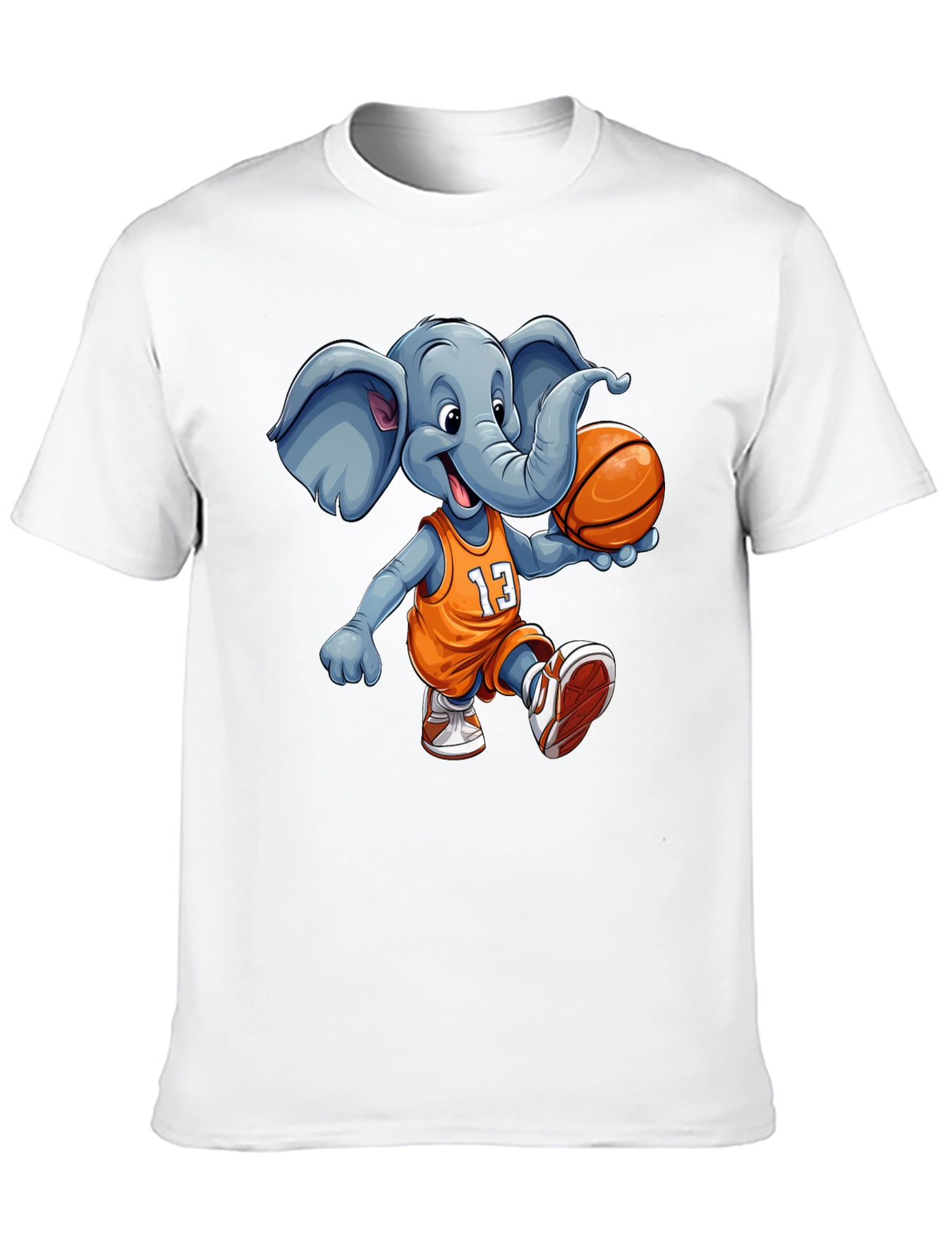 Elephant Basketball T-Shirt - Funny Animal Graphic Tee