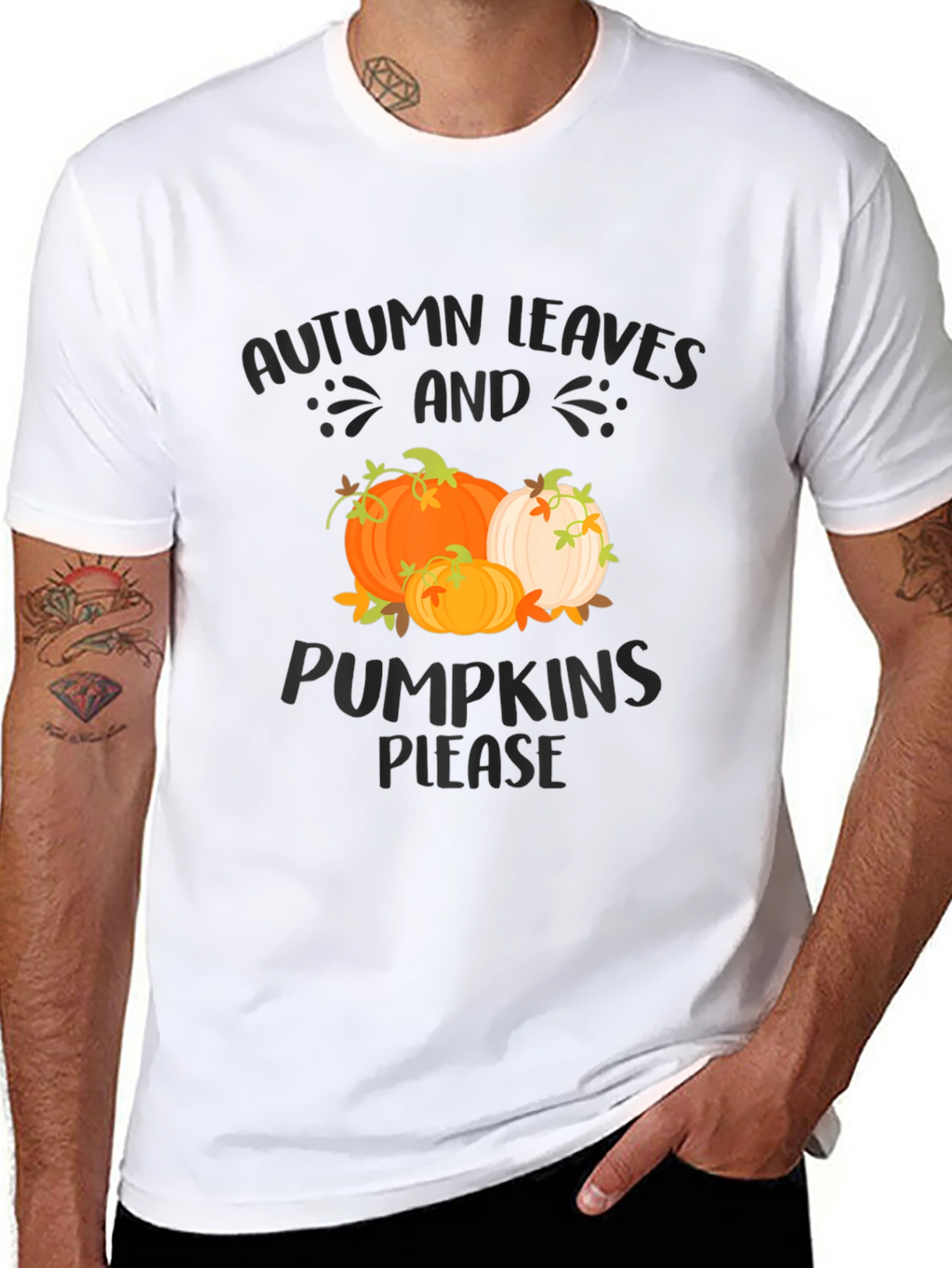Autumn Leaves & Pumpkins Please Graphic Tee