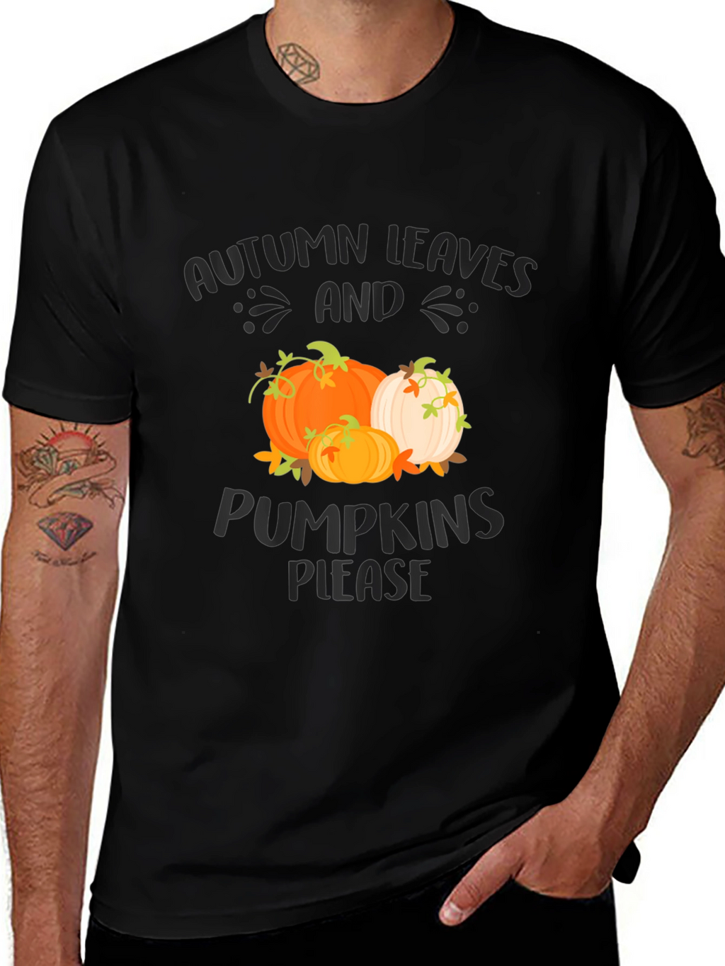 Autumn Leaves & Pumpkins Please Graphic Tee