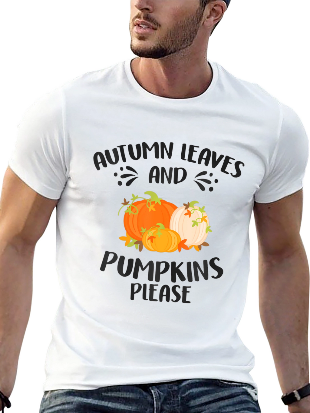 Autumn Leaves & Pumpkins Please Graphic Tee