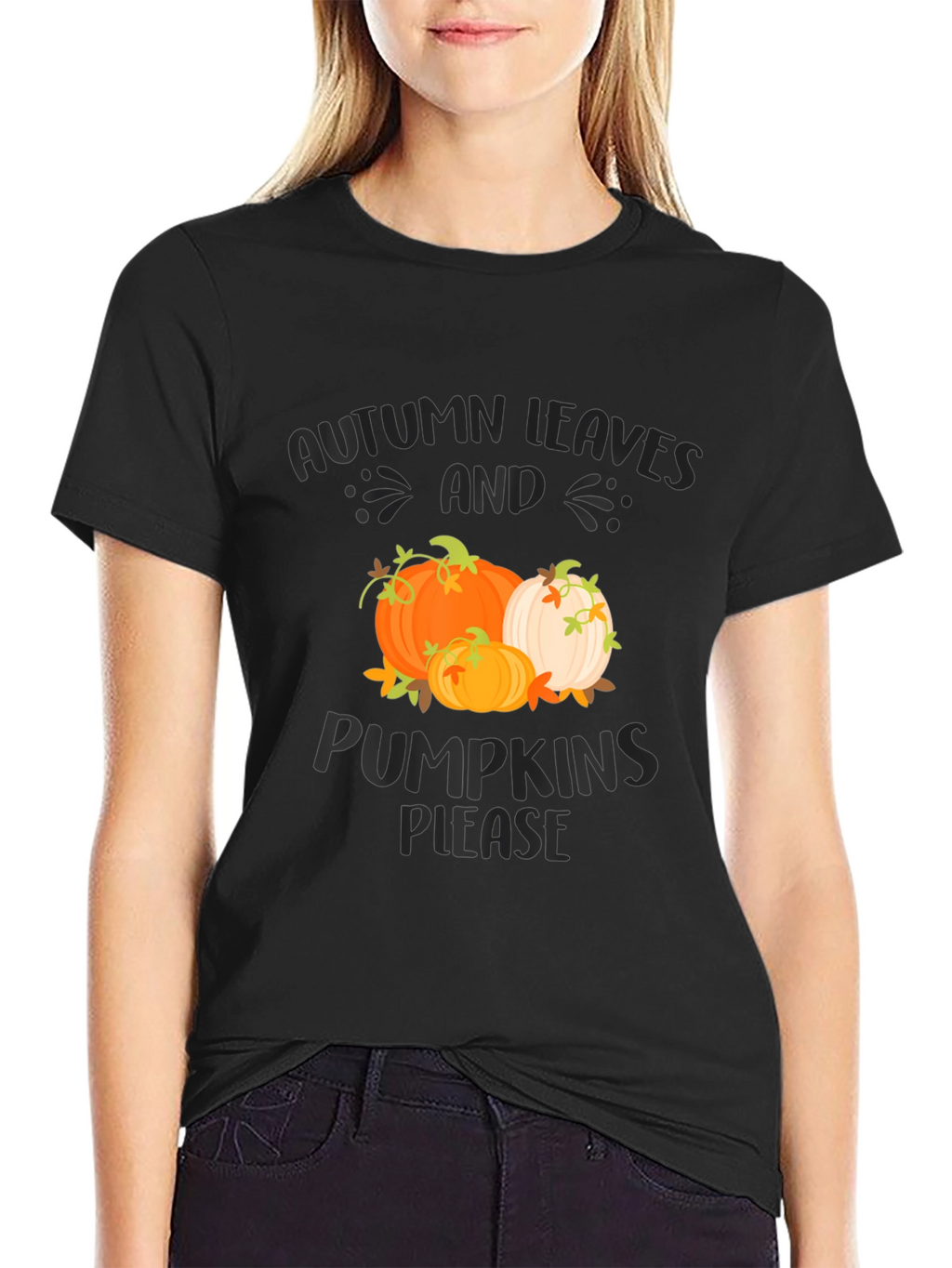 Autumn Leaves & Pumpkins Please Graphic Tee