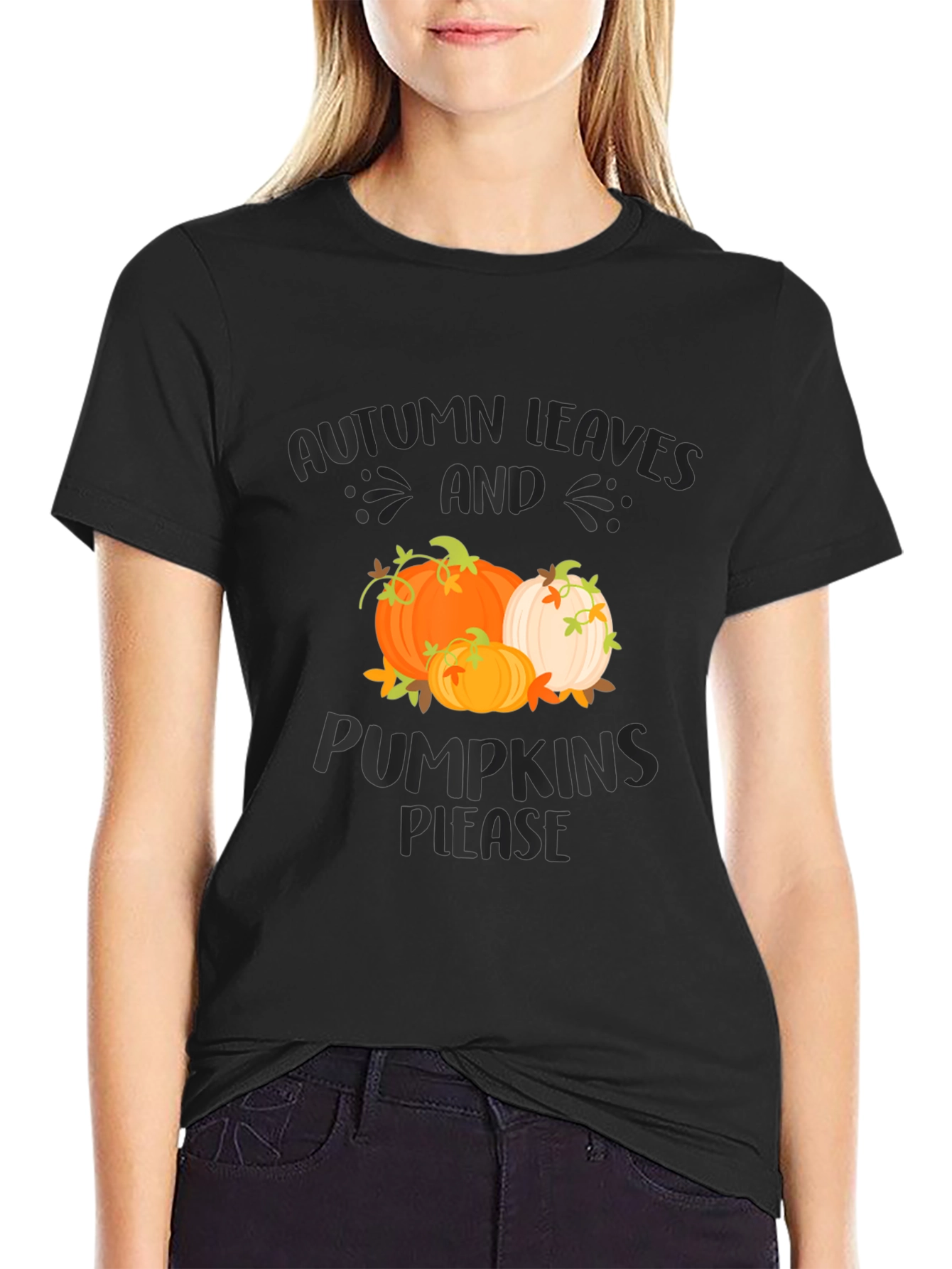 Autumn Leaves & Pumpkins Please Graphic Tee