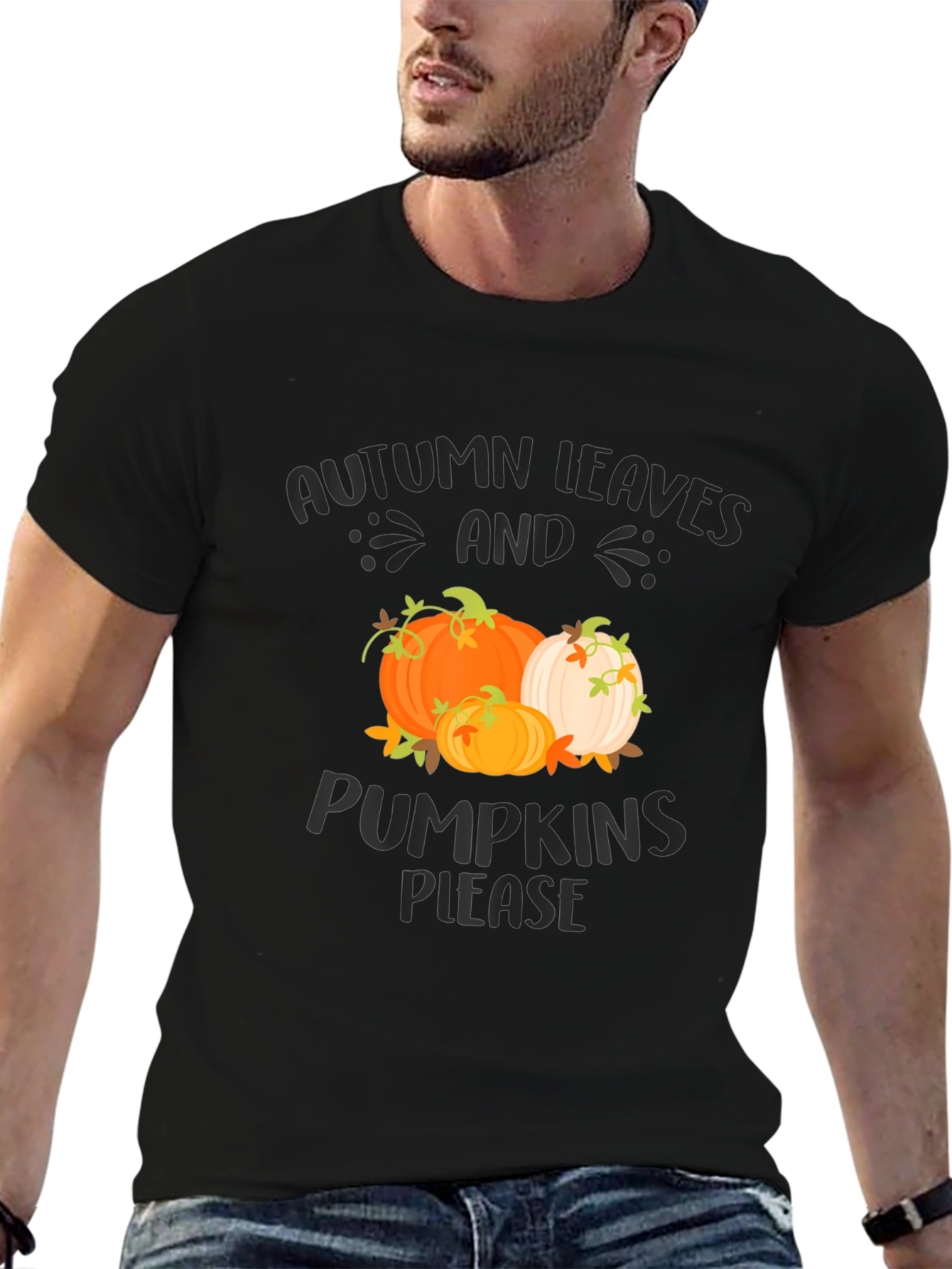 Autumn Leaves & Pumpkins Please Graphic Tee