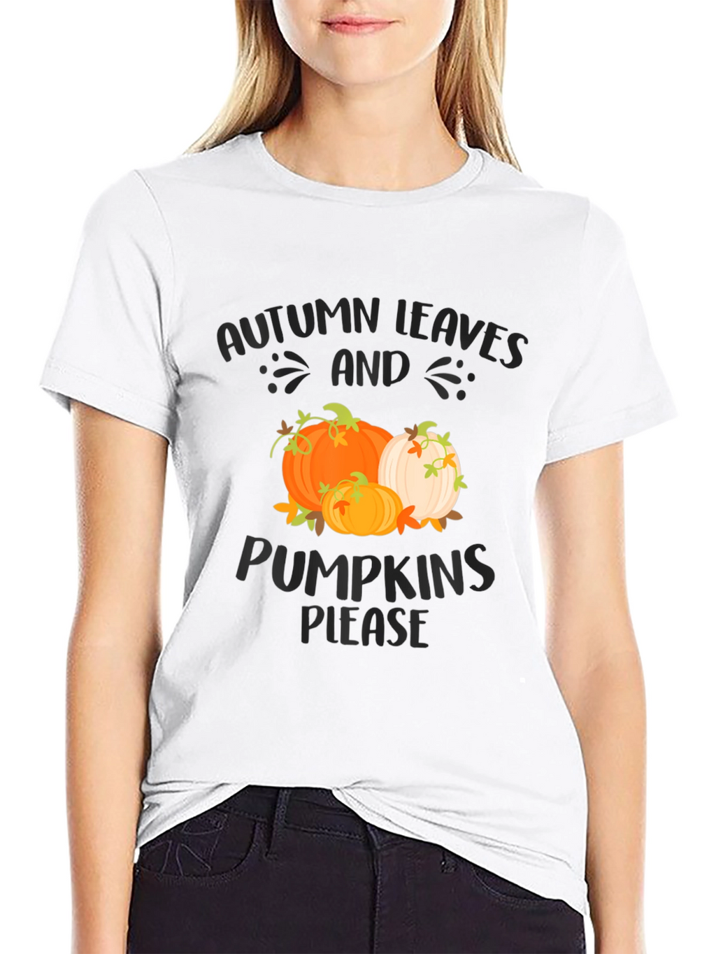 Autumn Leaves & Pumpkins Please Graphic Tee