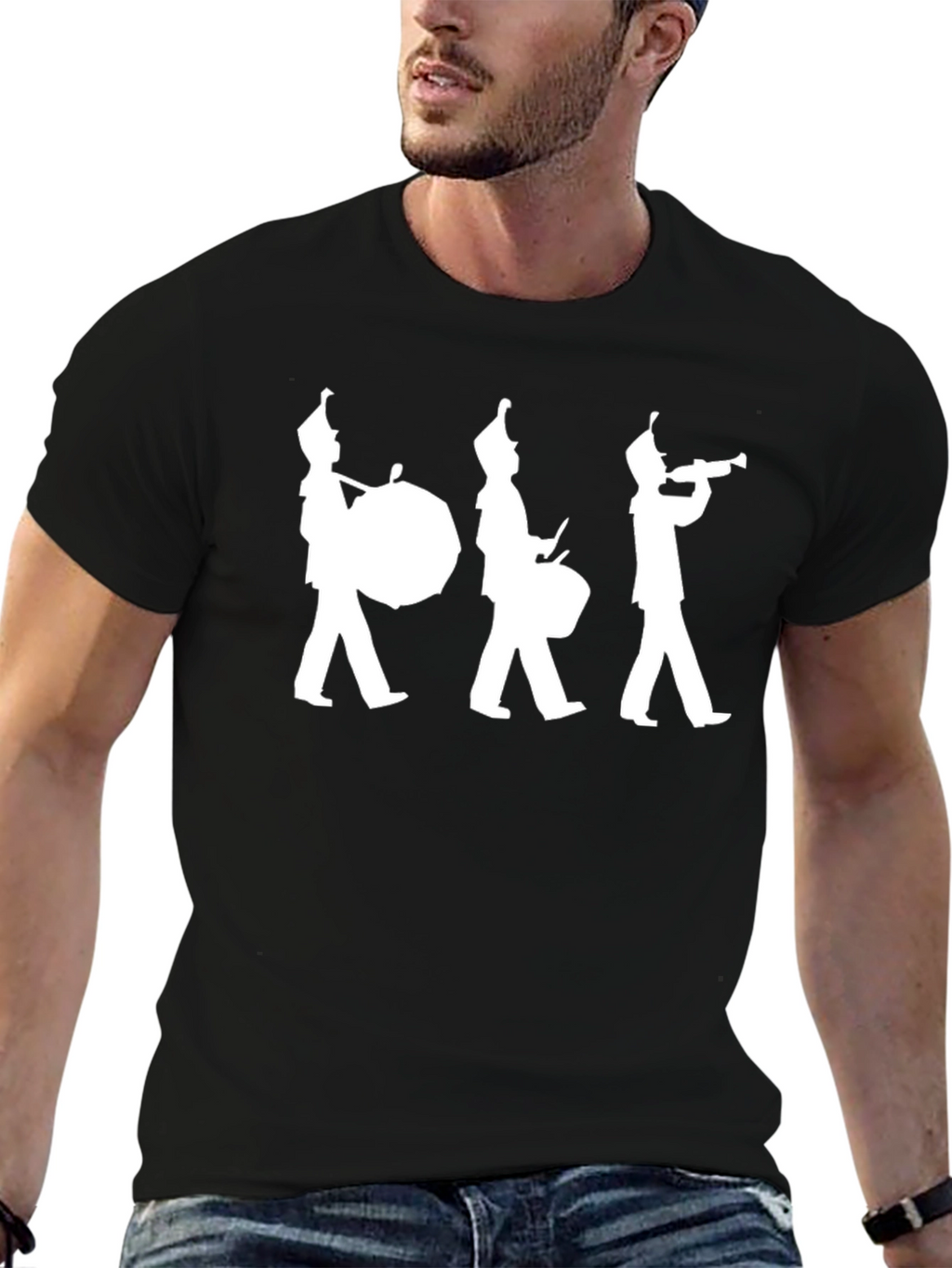 Marching Band Silhouette Black T-Shirt