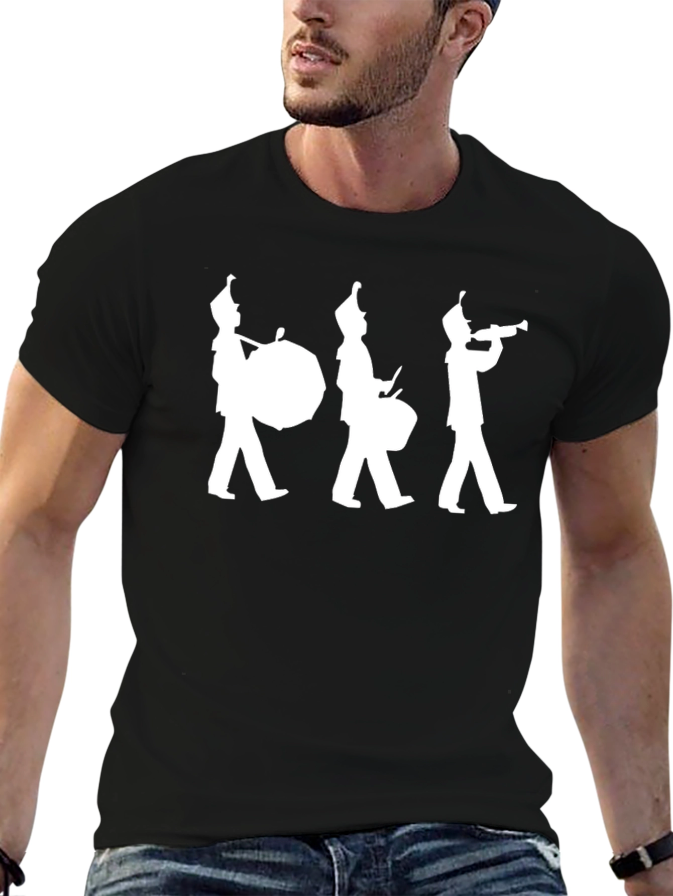 Marching Band Silhouette Black T-Shirt
