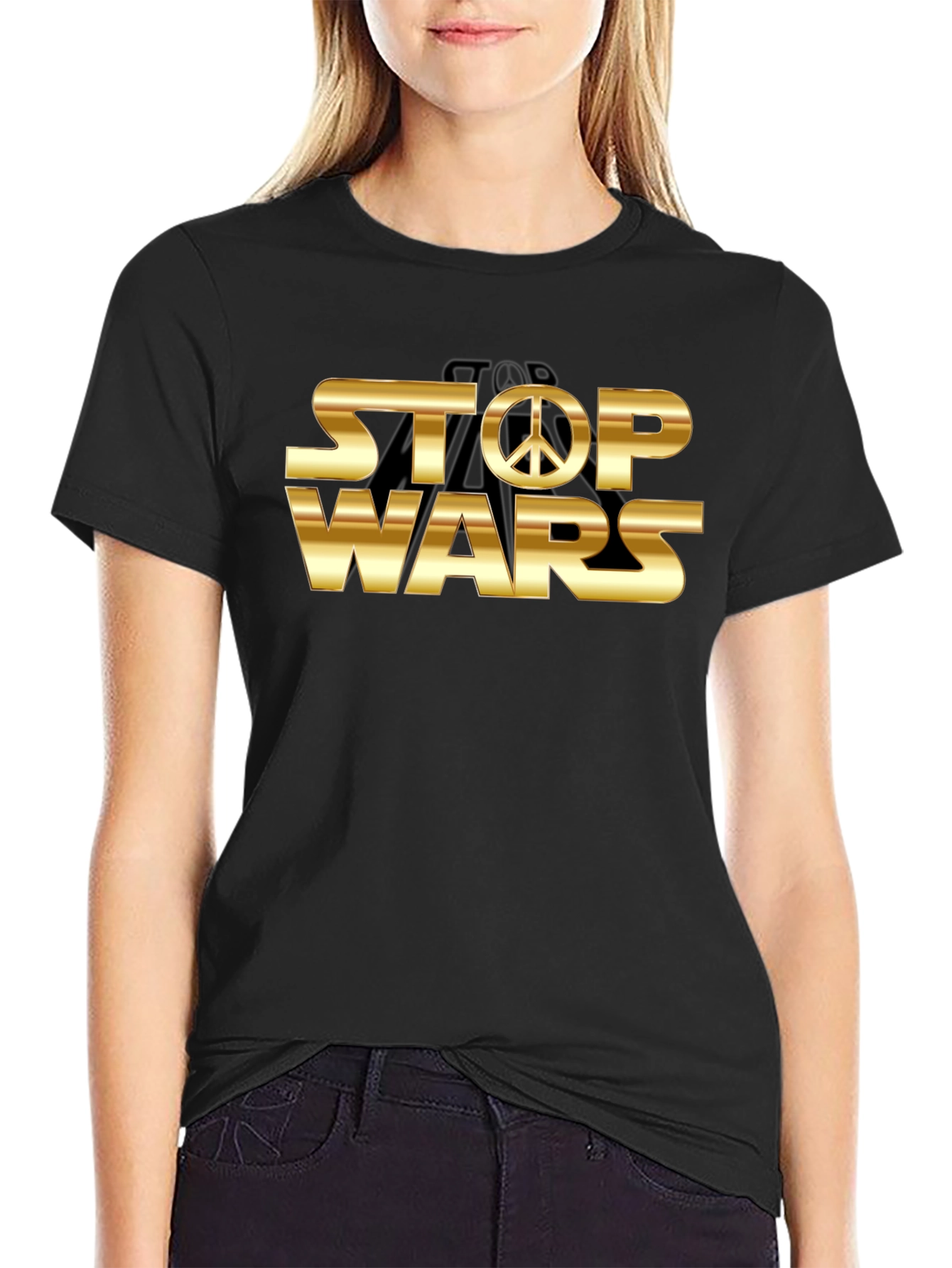 Stop Wars Peace Symbol Graphic T-Shirt
