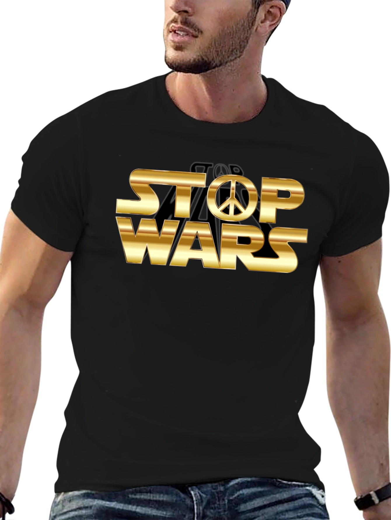 Stop Wars Peace Symbol Graphic T-Shirt