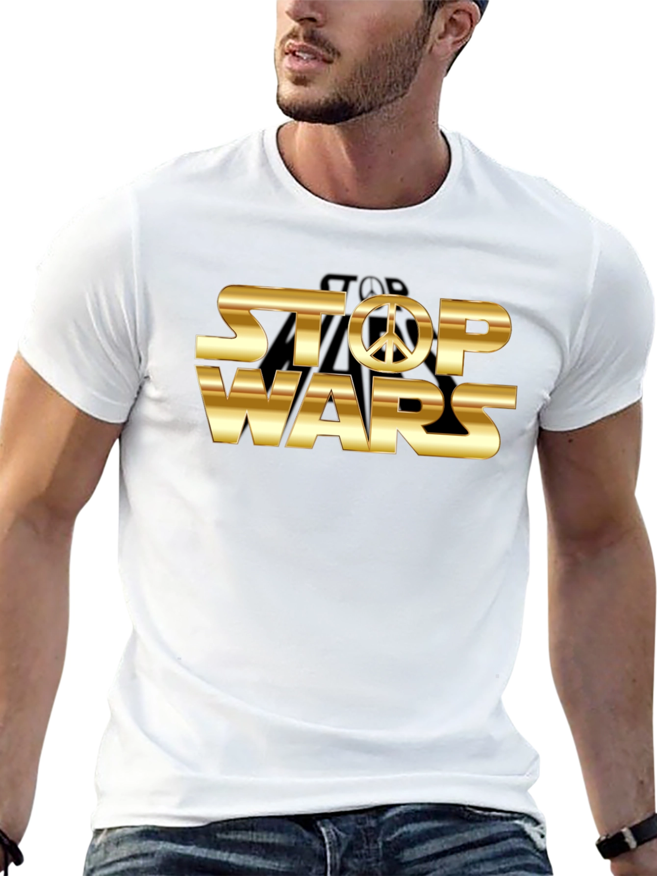 Stop Wars Peace Symbol Graphic T-Shirt