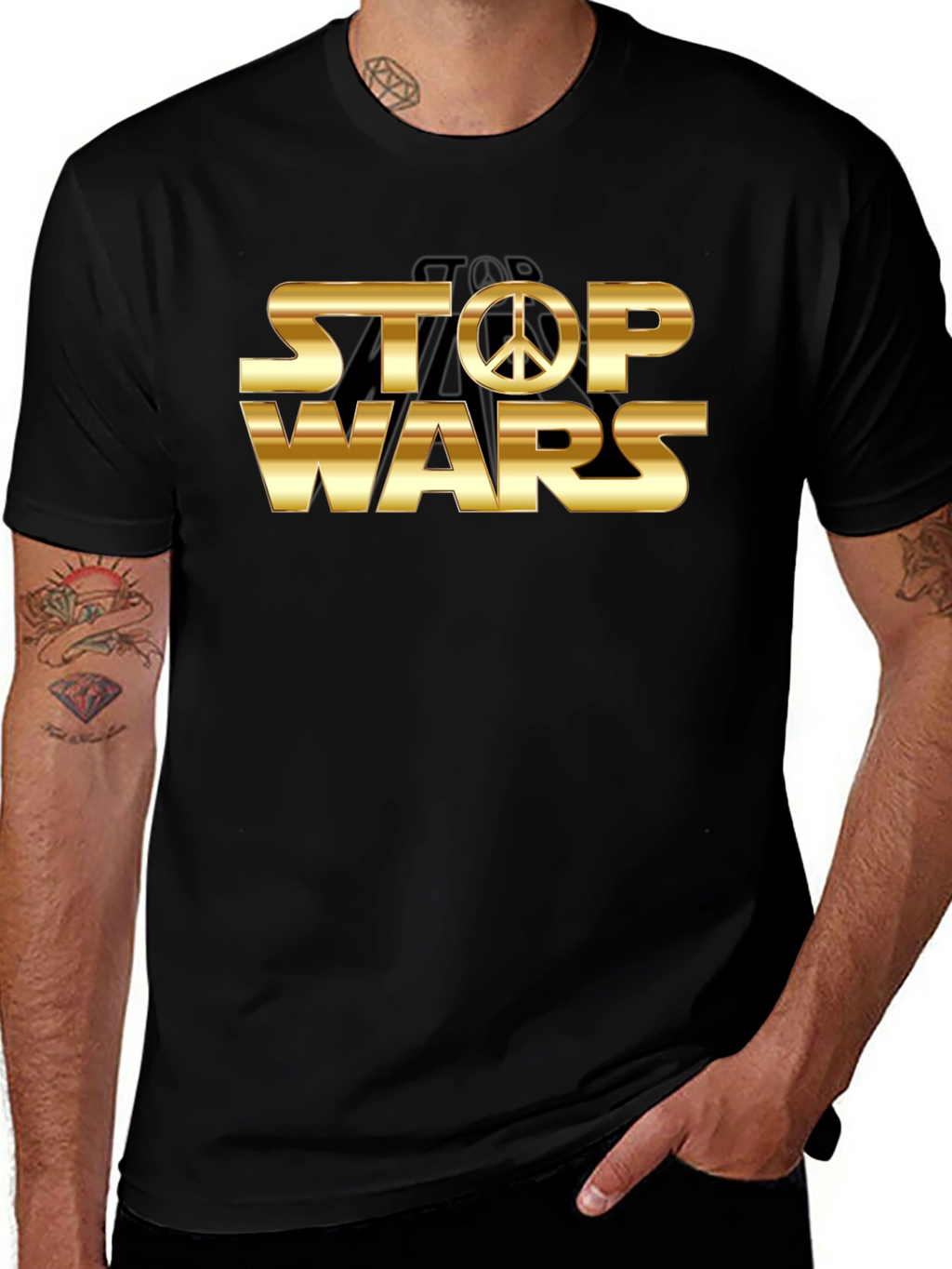 Stop Wars Peace Symbol Graphic T-Shirt