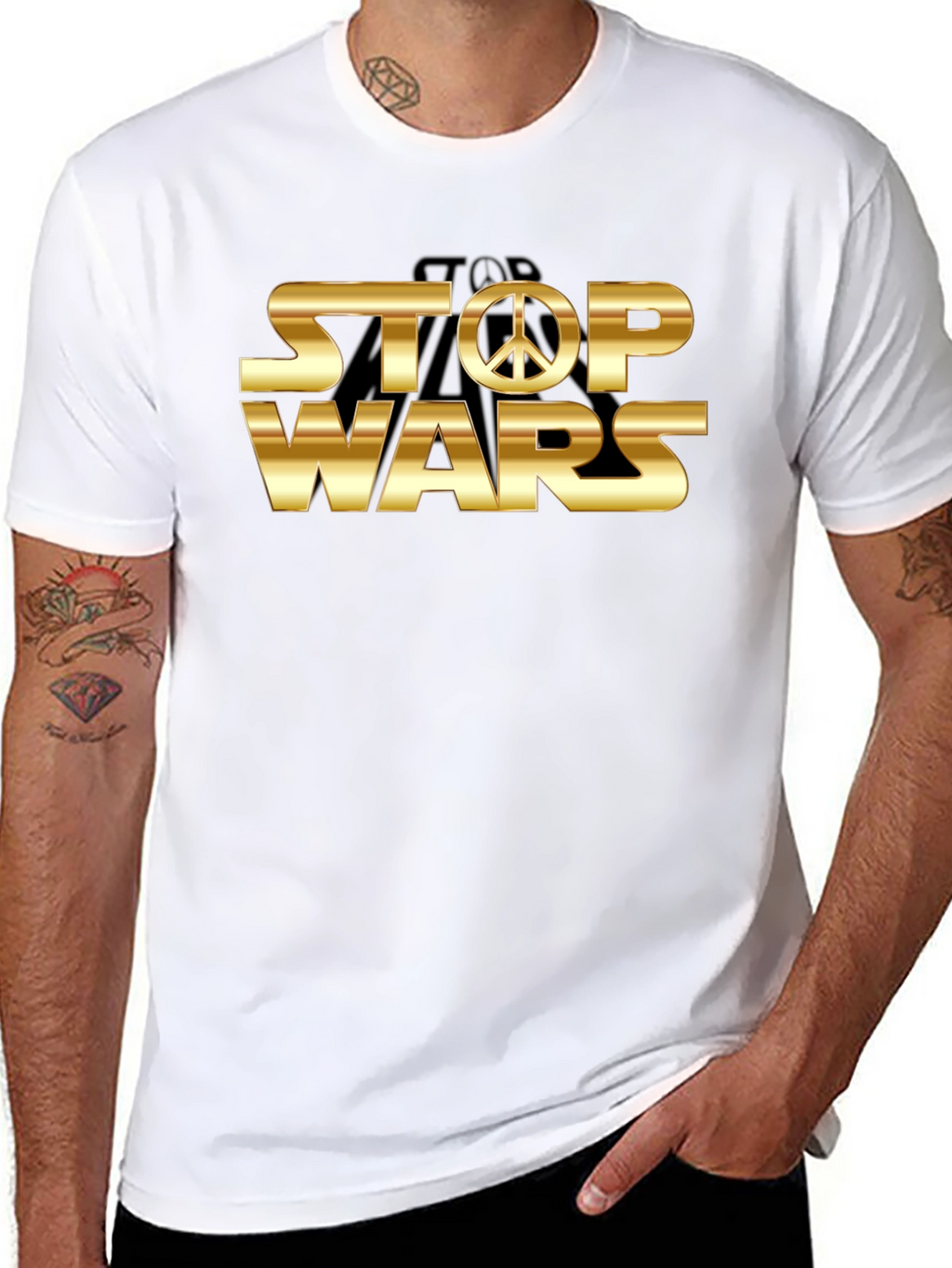 Stop Wars Peace Symbol Graphic T-Shirt