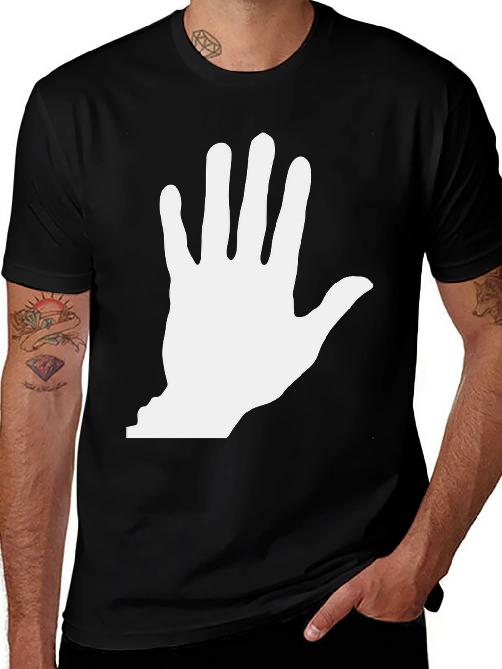 Statement Hand Graphic Black T-Shirt