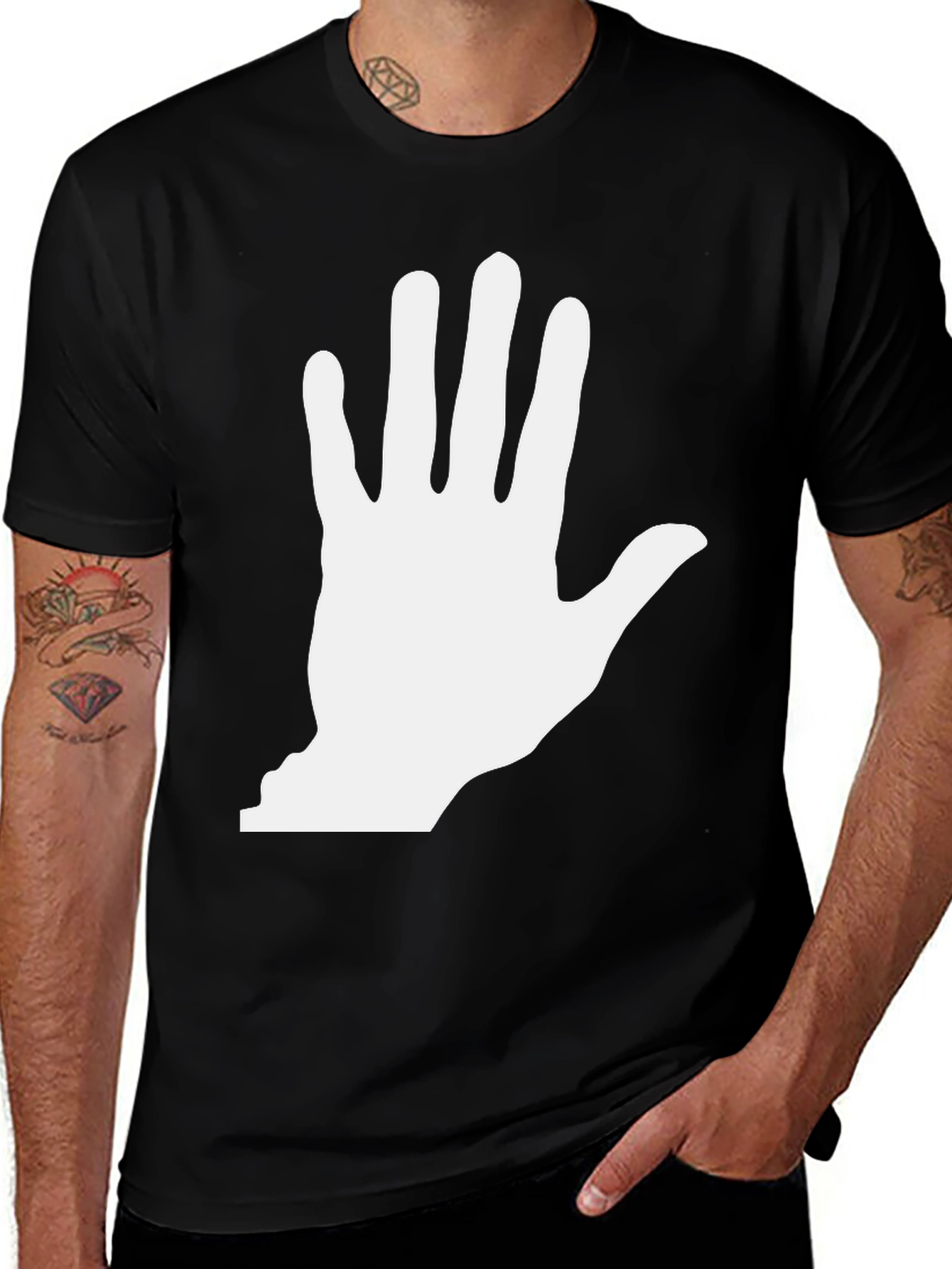 Statement Hand Graphic Black T-Shirt