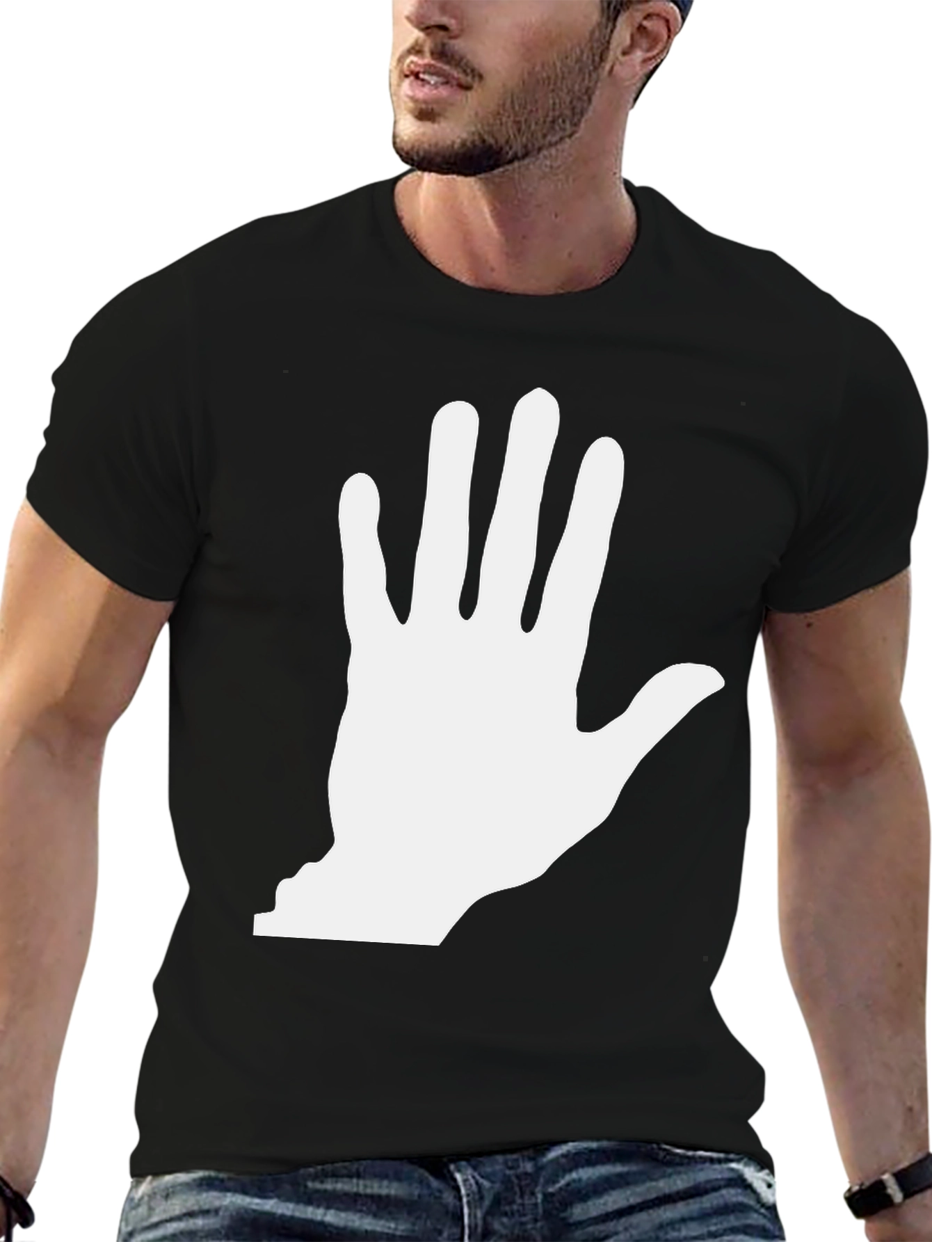 Statement Hand Graphic Black T-Shirt