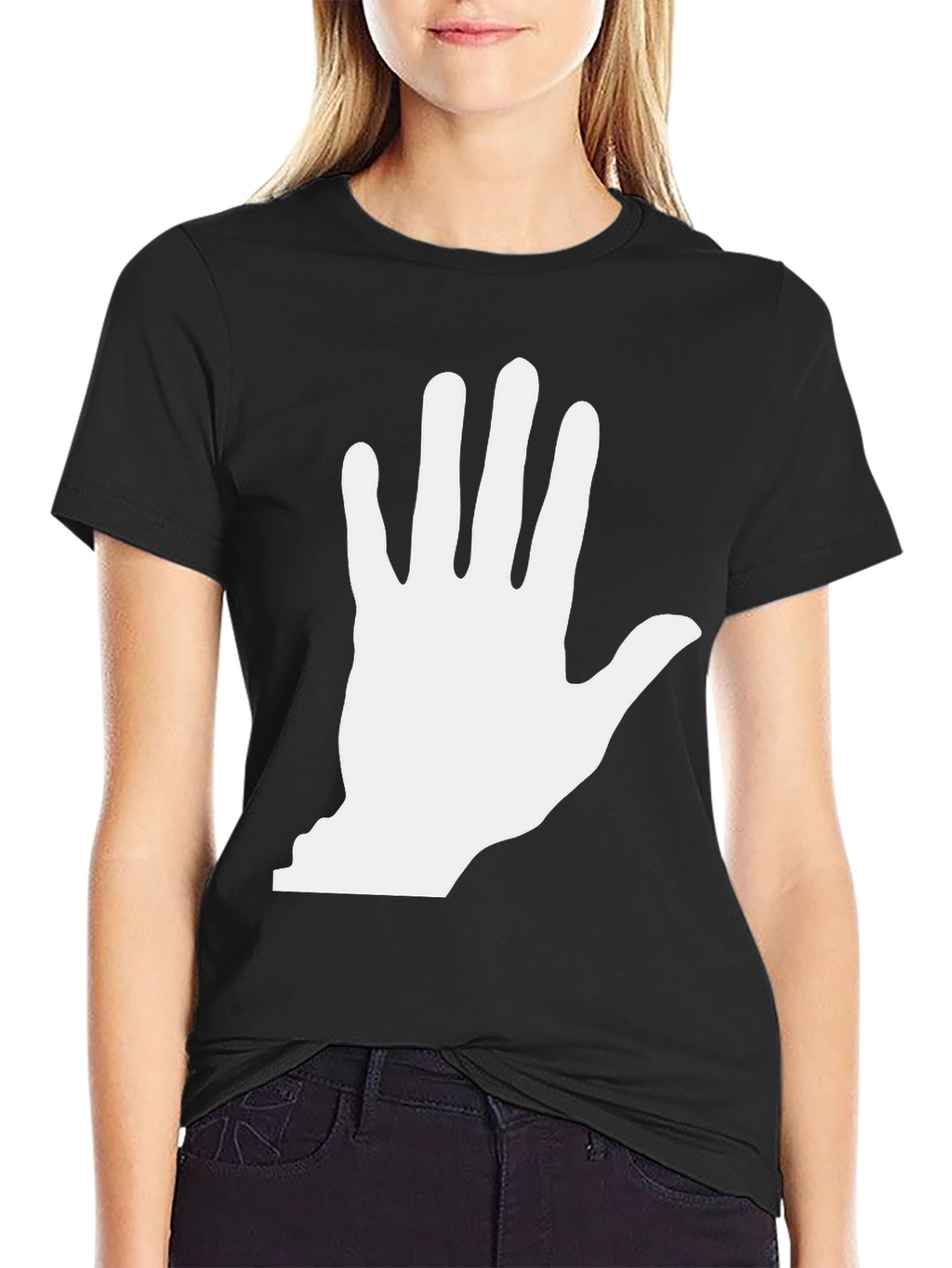 Statement Hand Graphic Black T-Shirt