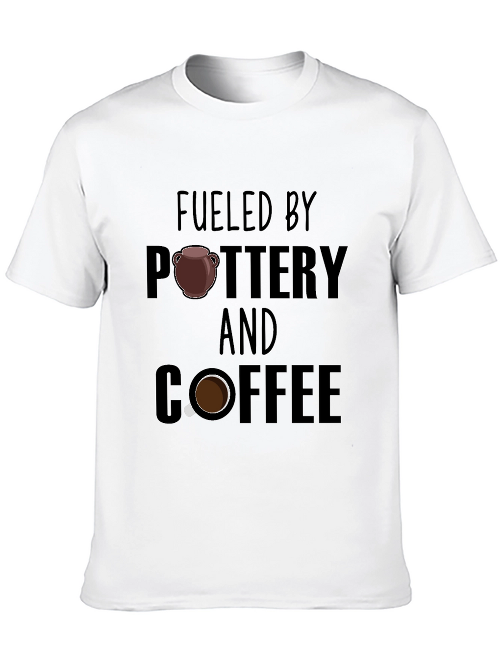 Fueled by Pottery and Coffee Black T-Shirt