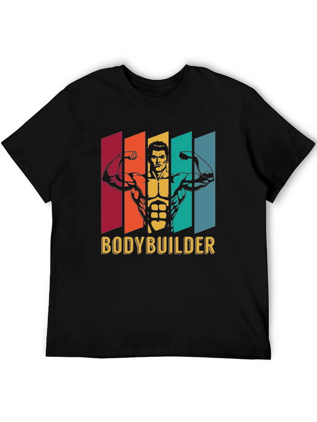 Bodybuilder Graphic Tee - Retro Gym Shirt