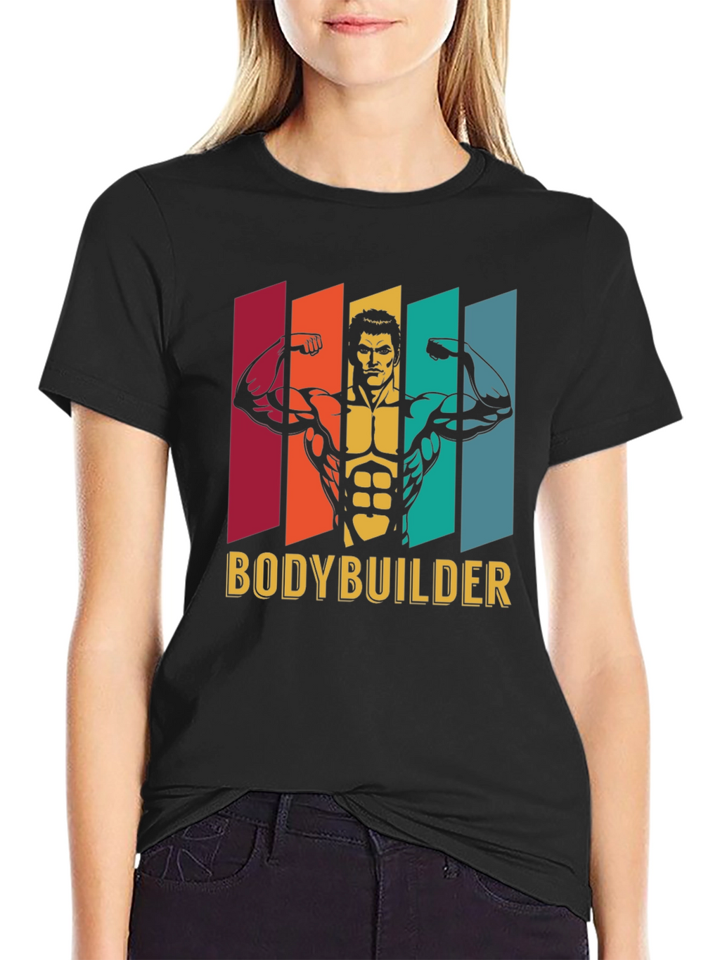 Bodybuilder Graphic Tee - Retro Gym Shirt