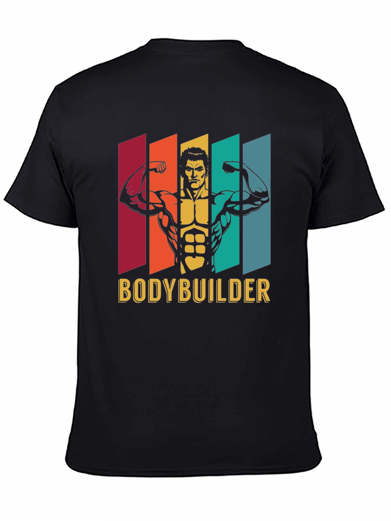Bodybuilder Graphic Tee - Retro Gym Shirt