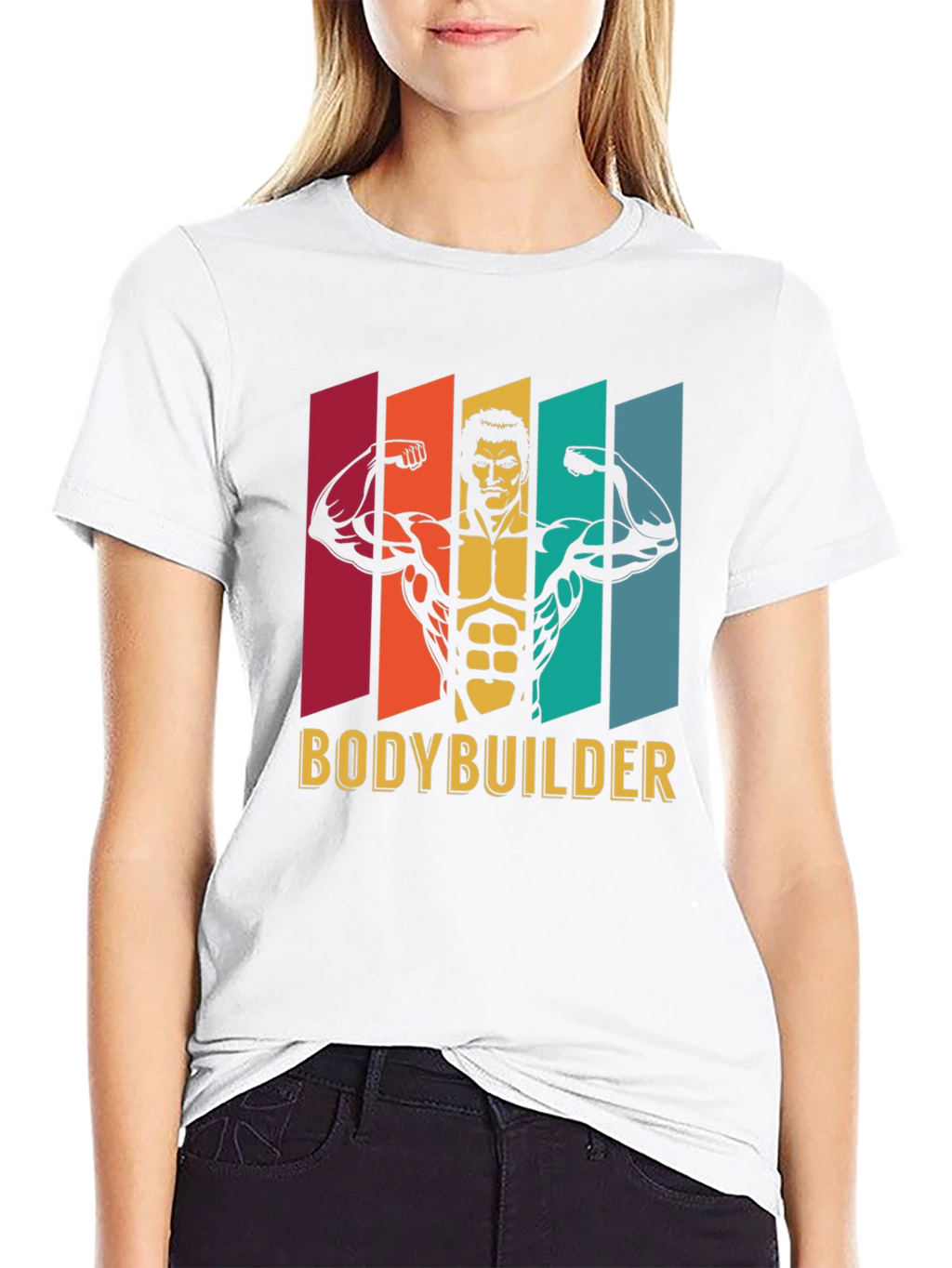 Bodybuilder Graphic Tee - Retro Gym Shirt