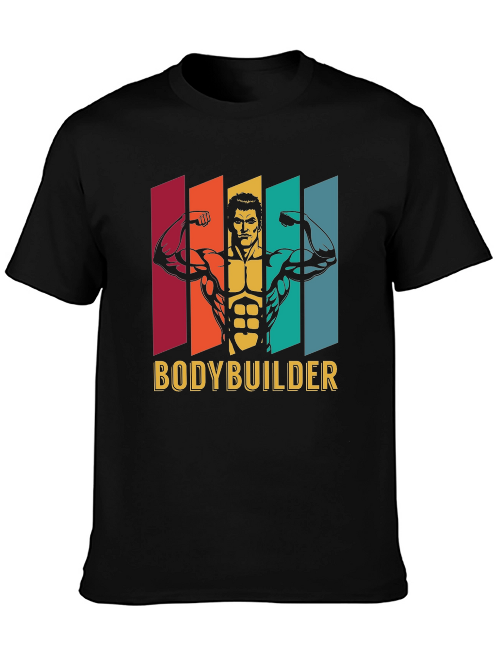 Bodybuilder Graphic Tee - Retro Gym Shirt