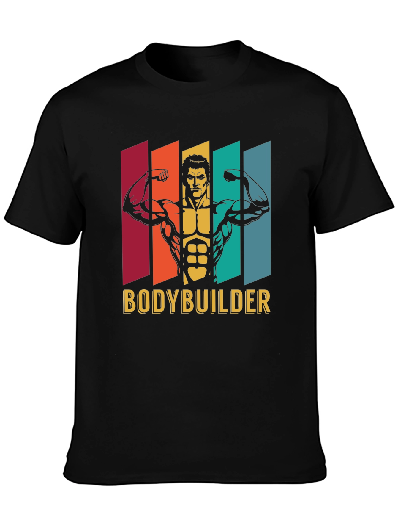 Bodybuilder Graphic Tee - Retro Gym Shirt