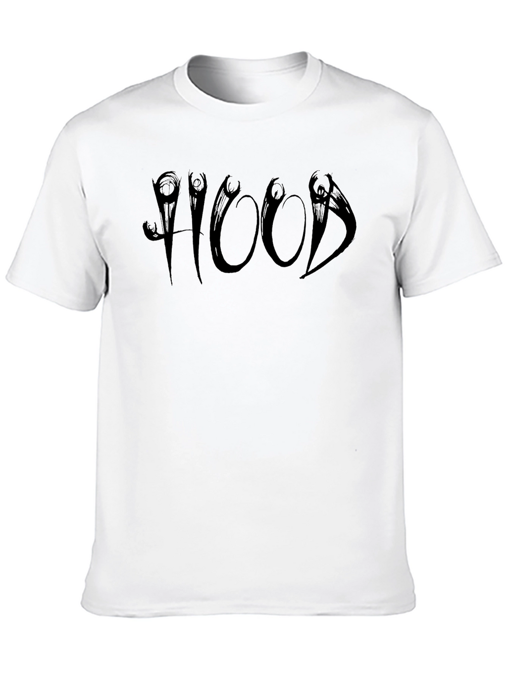 Mens Black HOOD Graphic T-Shirt