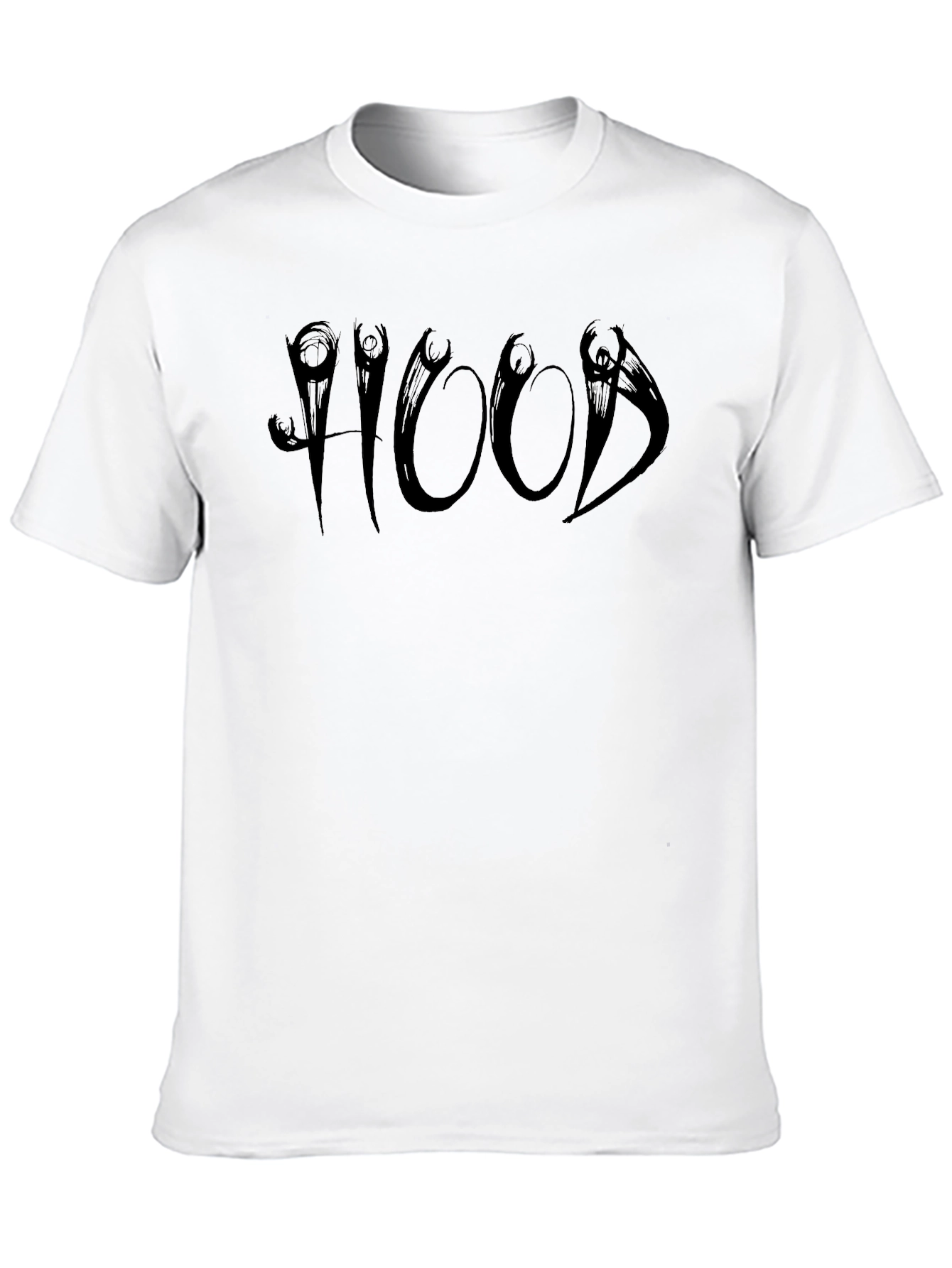 Mens Black HOOD Graphic T-Shirt