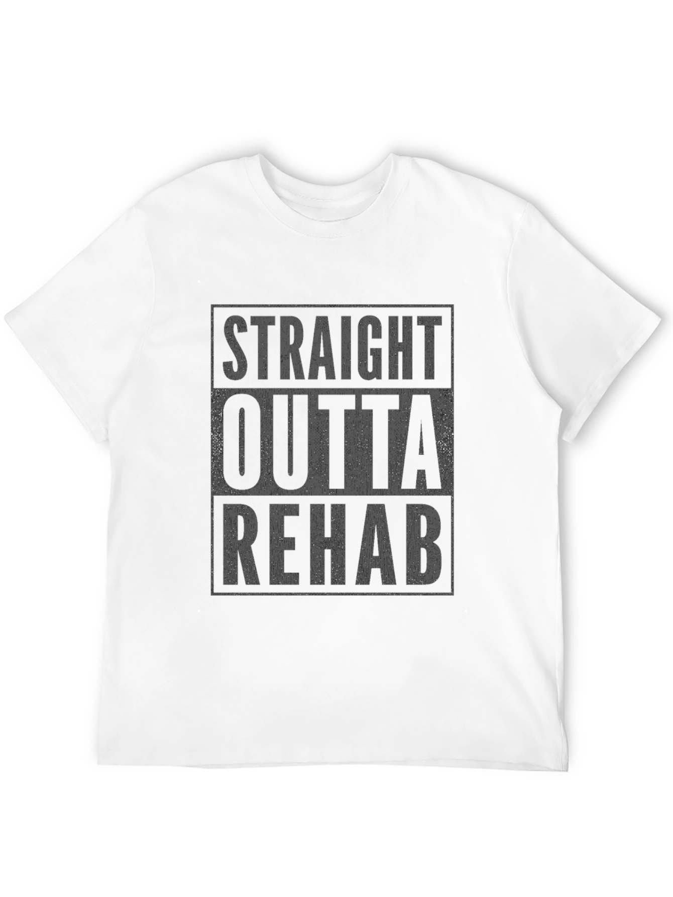 Straight Outta Rehab Black Graphic T-Shirt