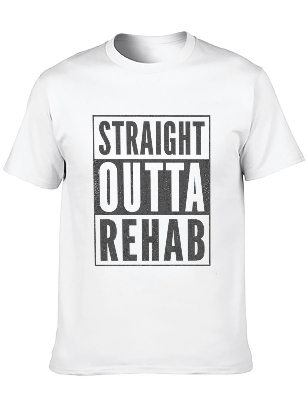 Straight Outta Rehab Black Graphic T-Shirt